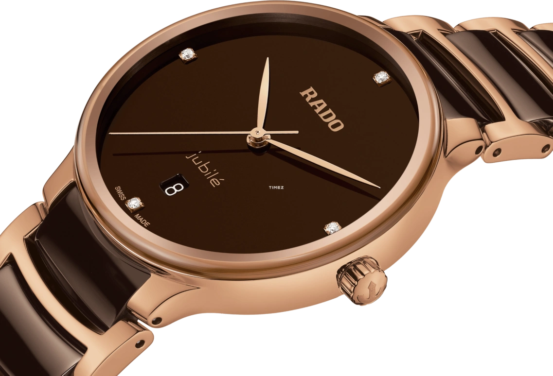 Rado,Centrix 39.50mm,39.50mm,Stainless Steel,Brown,Quartz,Day,Sapphire,Crystal Glass,R30023712