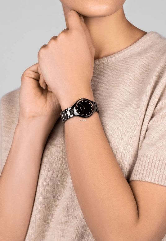 Rado,True Thinline 30mm,30mm,Stainless Steel,Ceramic,Black,Quartz,In-house Caliber,Sapphire,Crystal Glass,R27742722