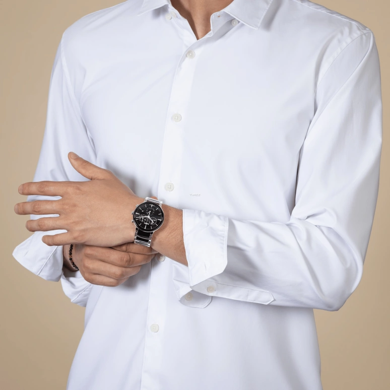 Rado,Centrix 41mm,41mm,Stainless Steel,Ceramic,Black,Quartz,Chronograph,Day,R30210152