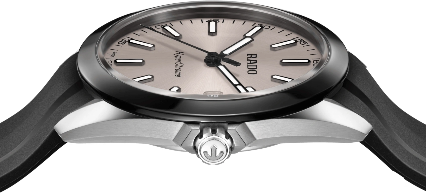 Rado,HyperChrome 41.50mm,41.50mm,Stainless Steel,Ceramic,Grey,Quartz,Day,In-house Caliber,R32280109