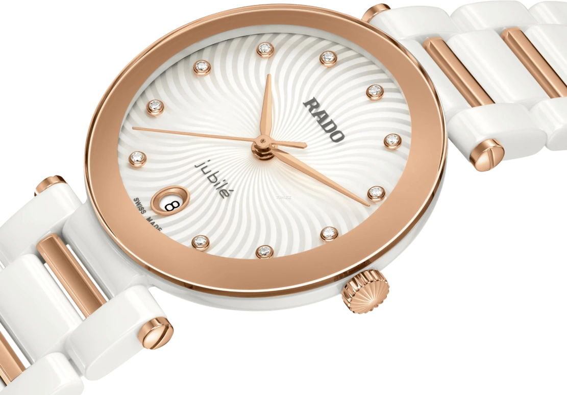 Rado,Coupole 31mm,31mm,Ceramic,Silver,Quartz,Day,In-house Caliber,R22240703
