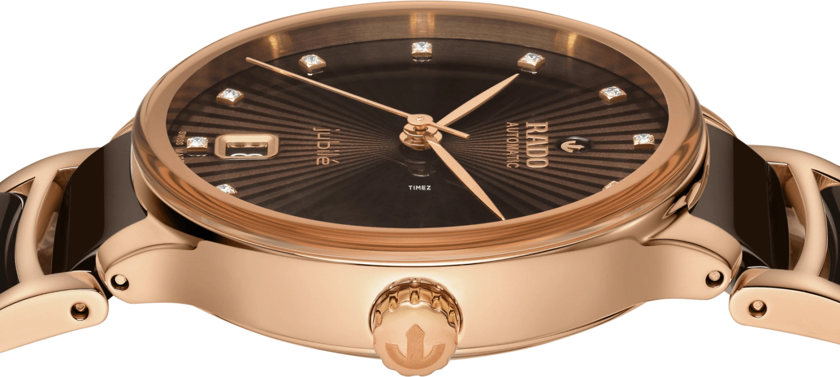 Rado,Centrix 35mm,35mm,Stainless Steel,Brown,Automatic,Day,In-house Caliber,R30037732