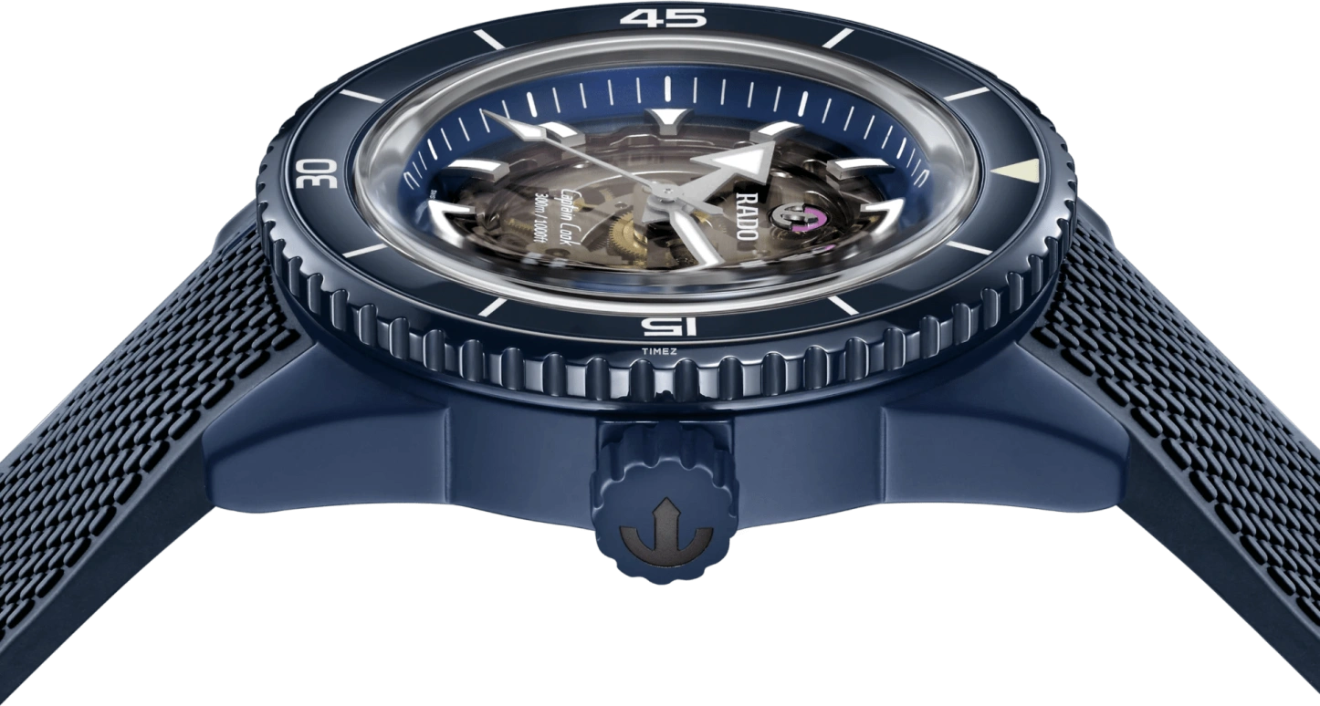 Rado,Captain Cook 43mm,43mm,Ceramic,Transparent,Automatic,Anti-magnetic,80hours,R32153209