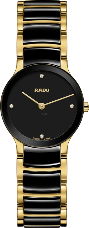 Rado,Centrix 23mm,23mm,Stainless Steel,Black,Quartz,Sapphire,Crystal Glass,R30189712