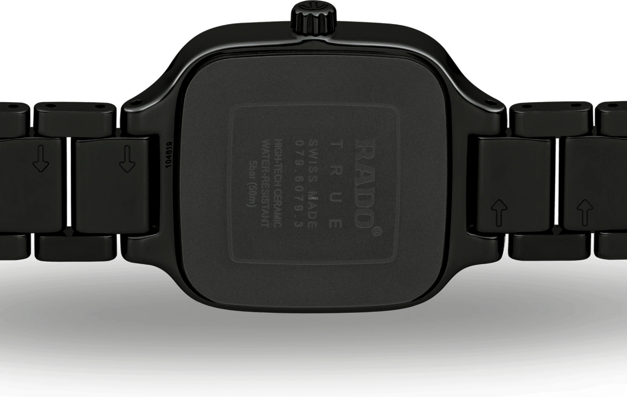 Rado,True Square 29x34.30mm,29x34.30mm,Ceramic,Black,Quartz,Day,In-house Caliber,R27080162