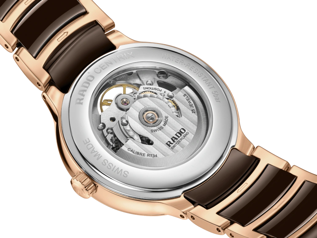 Rado,Centrix 39.50mm,39.50mm,Stainless Steel,Brown,Automatic,In-house Caliber,Sapphire,Crystal Glass,R30013302