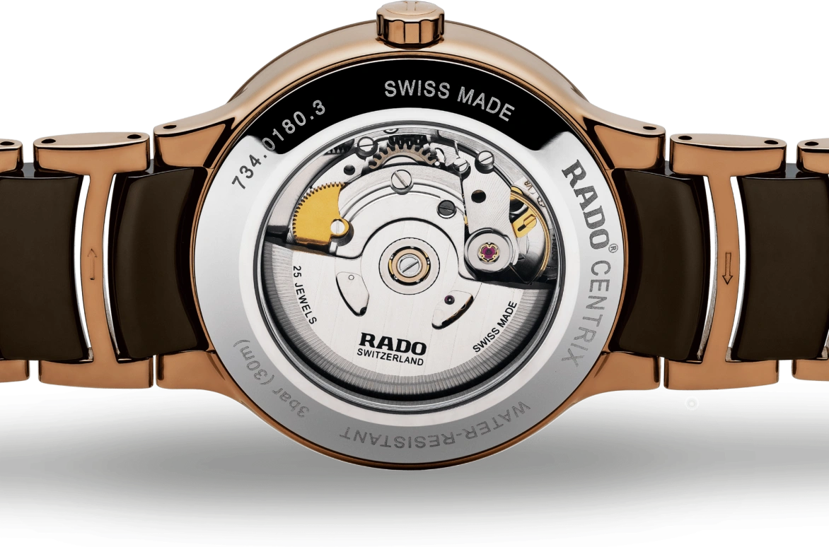 Rado,Centrix 38mm,38mm,Stainless Steel,Coffee,Brown,Automatic,Day,80hours,R30036752