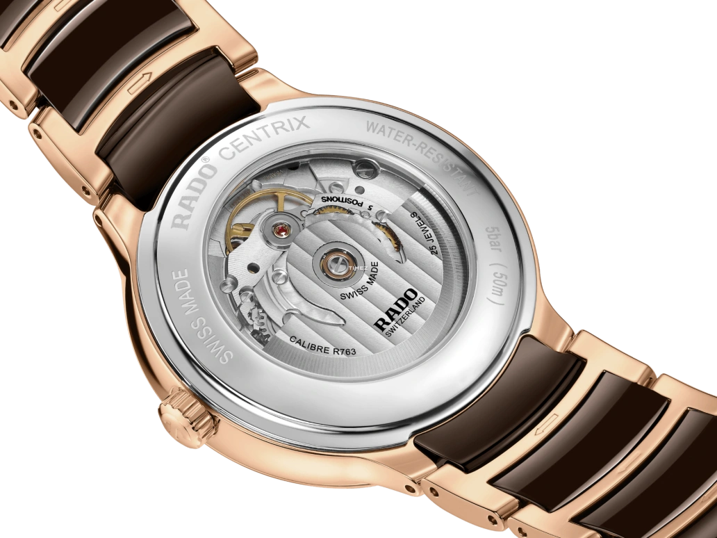 Rado,Centrix 39.50mm,39.50mm,Stainless Steel,Brown,Automatic,Day,Sapphire,R30017712
