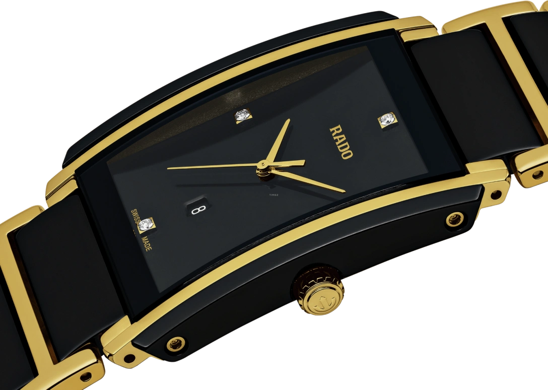 Rado,Integral 31x41.10mm,31x41.10mm,Stainless Steel,Ceramic,Black,Quartz,Day,In-house Caliber,R20204712