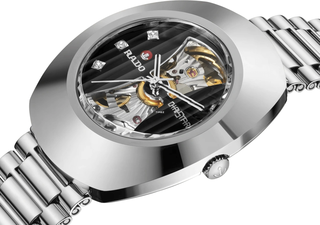 Rado,DiaStar Original 35mm,35mm,Stainless Steel,Black,Skeleton,Automatic,In-house Caliber,Sapphire,Crystal Glass,R12063103