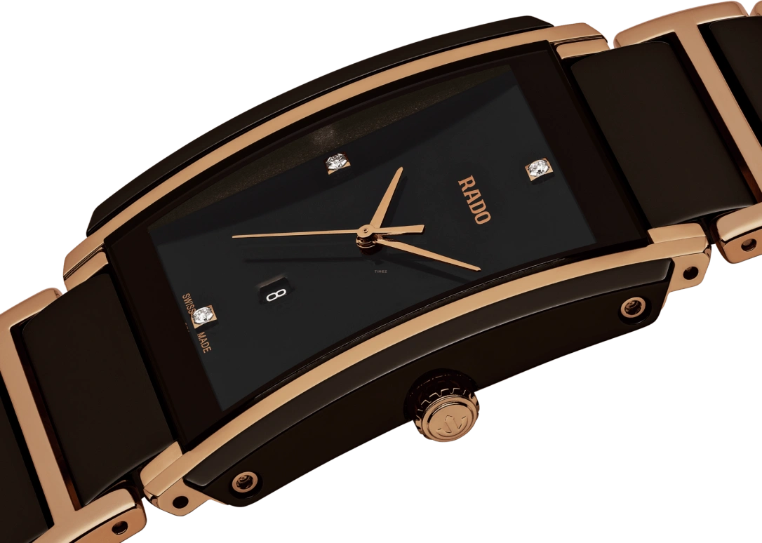 Rado,Integral 31x41.10mm,31x41.10mm,Stainless Steel,Ceramic,Black,Quartz,Day,In-house Caliber,R20219712