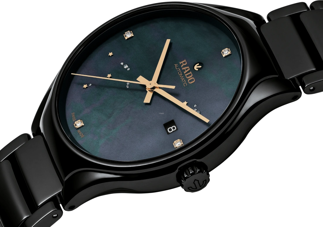 Rado,True Round 40mm,40mm,Ceramic,Black,Automatic,Day,80hours,R27056842
