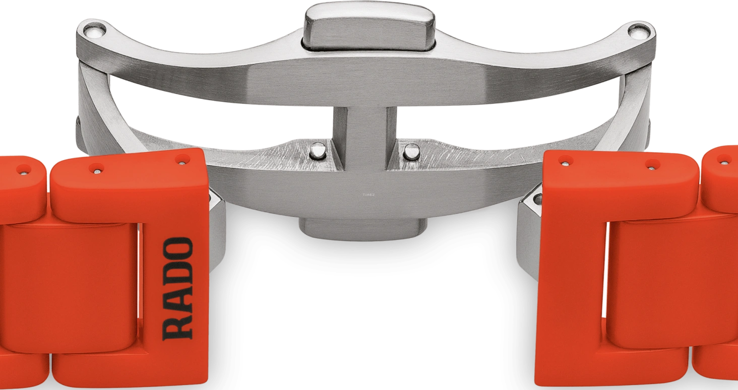 Rado,True Thinline 39mm,39mm,Ceramic,Orange Red,Quartz,In-house Caliber,Sapphire,Crystal Glass,R27095652