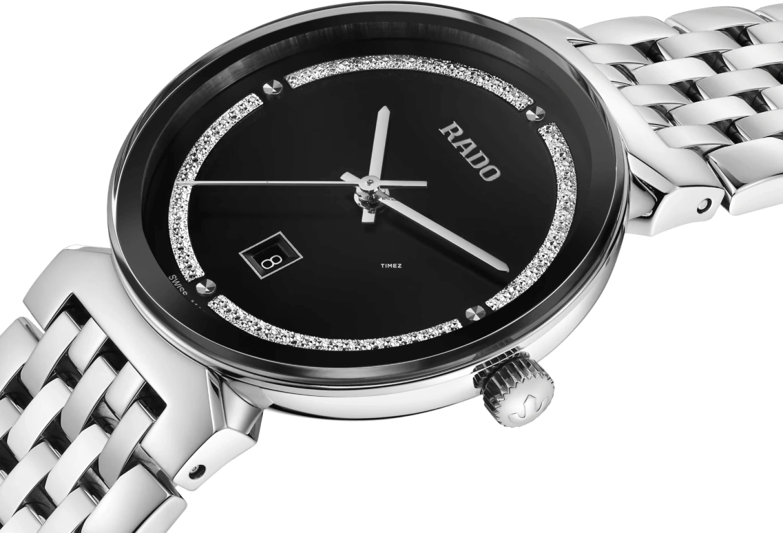 Rado,Florence 30mm,30mm,Stainless Steel,Black,Quartz,Day,In-house Caliber,R48913163