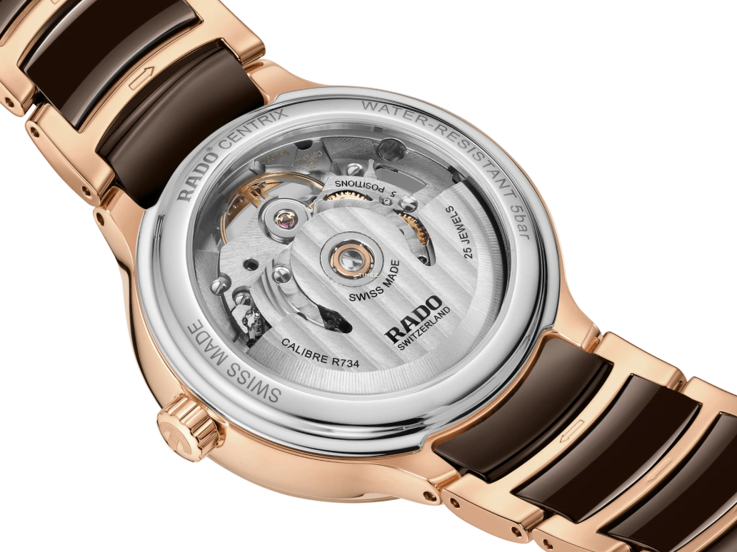 Rado,Centrix 35mm,35mm,Stainless Steel,Brown,Automatic,Anti-magnetic,In-house Caliber,R30029902