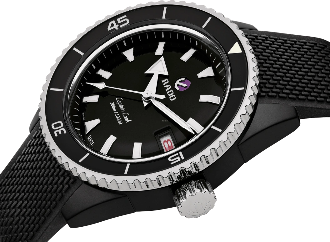 Rado,Captain Cook 43mm,43mm,Ceramic,Black,Automatic,Day,80hours,R32129158