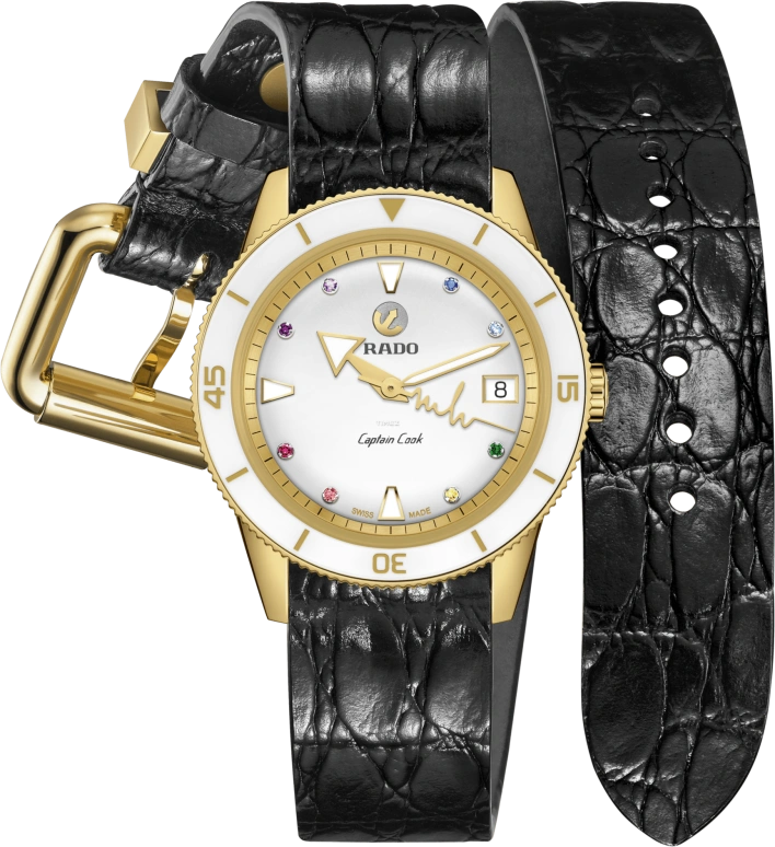 Rado,Captain Cook 37mm,37mm,Ceramic,Stainless Steel,White,Automatic,Day,80hours,R32117708