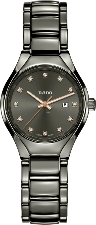 Rado,True Round 30mm,30mm,Ceramic,Coal Gray,Quartz,Day,In-house Caliber,R27060732