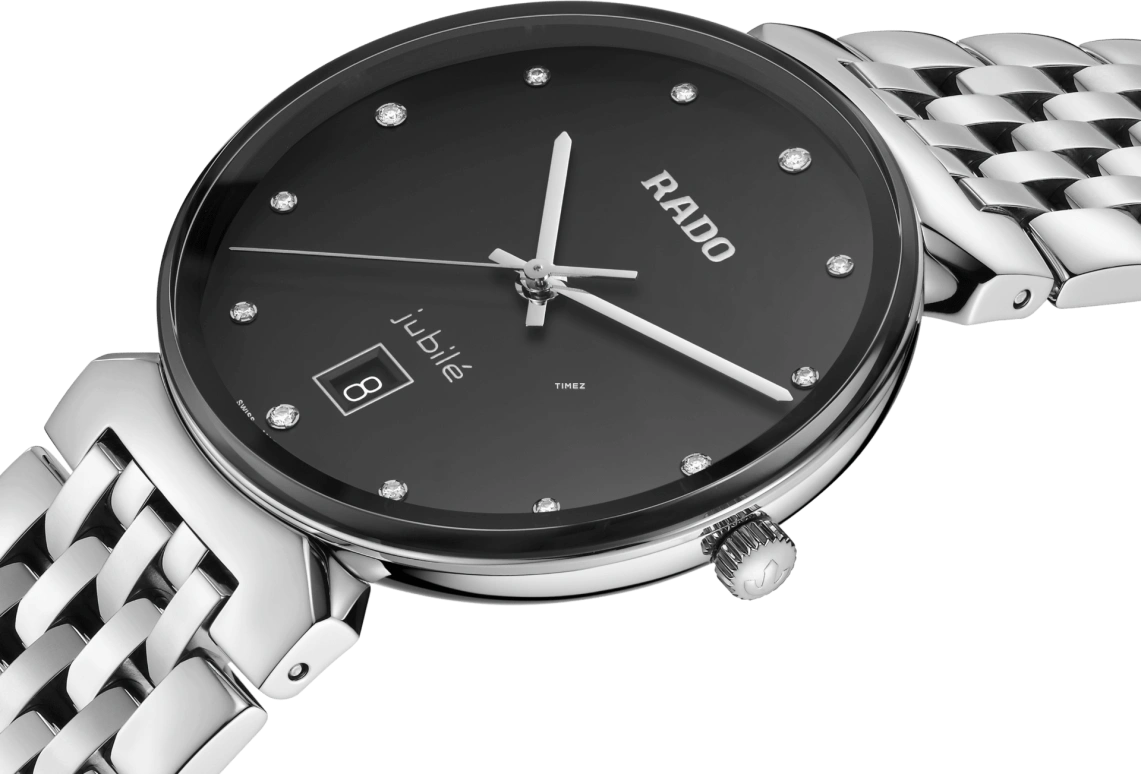 Rado,Florence 38mm,38mm,Stainless Steel,Black,Quartz,Day,In-house Caliber,R48912733
