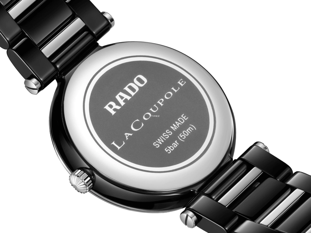 Rado,Centrix 31mm,31mm,Ceramic,Black,Quartz,Day,In-house Caliber,R22243703