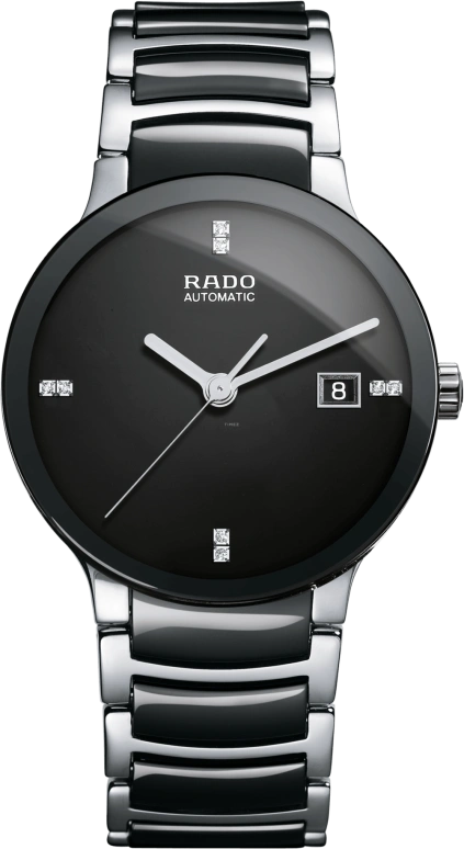 Rado,Centrix 38mm,38mm,Stainless Steel,Black,Automatic,42hours,Sapphire,Crystal Glass,R30941702