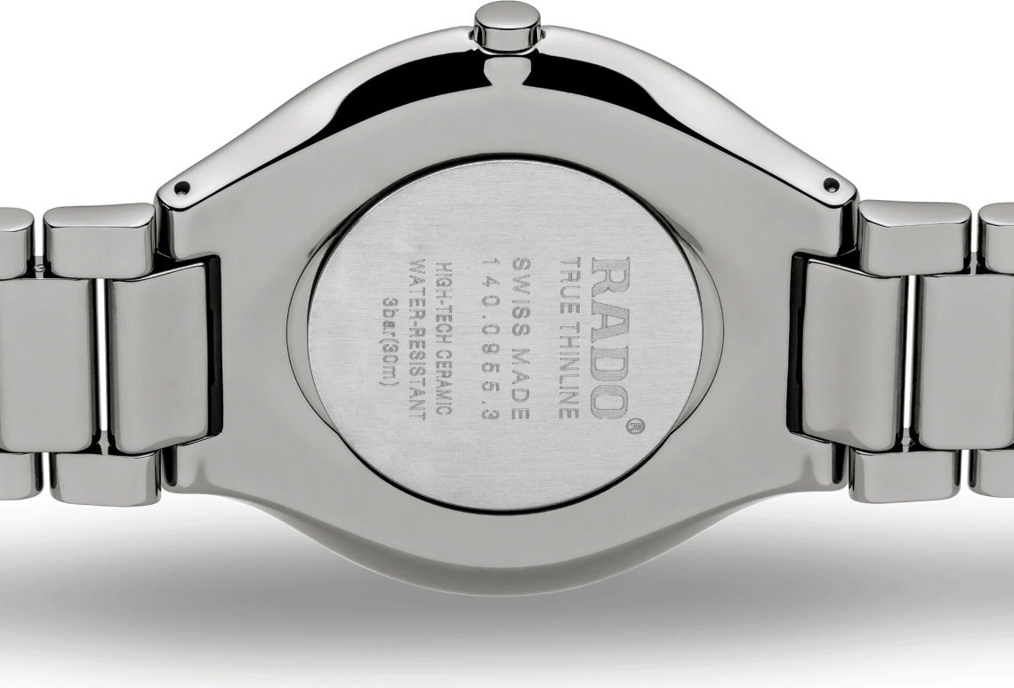 Rado,True Thinline 39mm,39mm,Ceramic,Grey,Quartz,In-house Caliber,Sapphire,Crystal Glass,R27010102