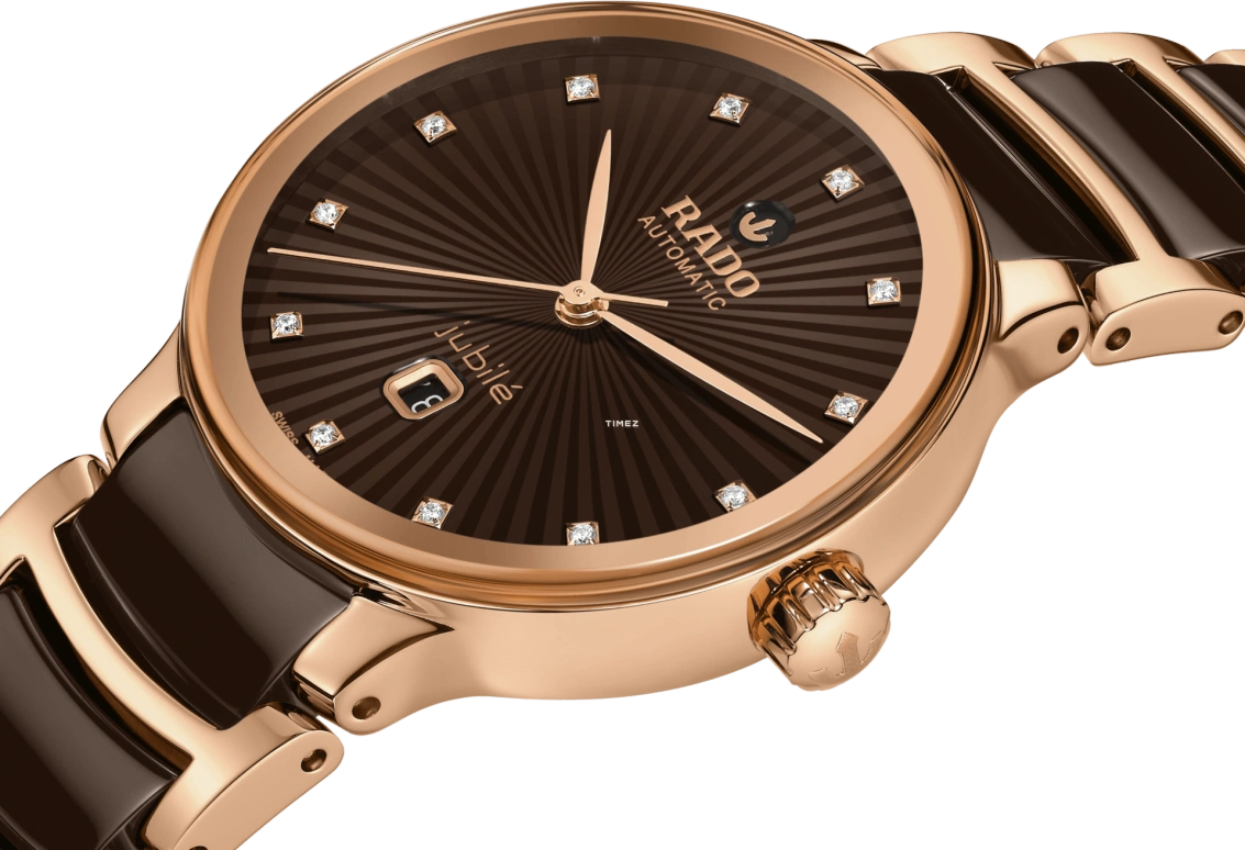 Rado,Centrix 30.50mm,30.50mm,Stainless Steel,Ceramic,Brown,Automatic,Day,48hours,R30019732