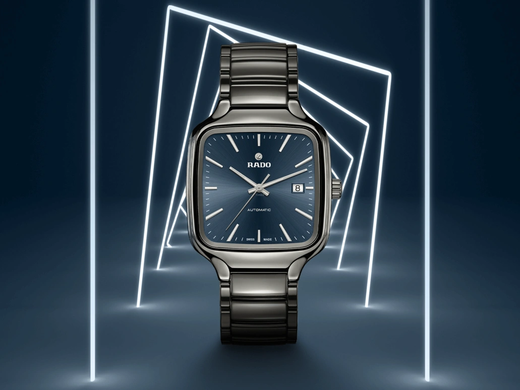 Rado,True Square 38x44.20mm,38x44.20mm,Ceramic,Blue,Automatic,Day,80hours,R27077202