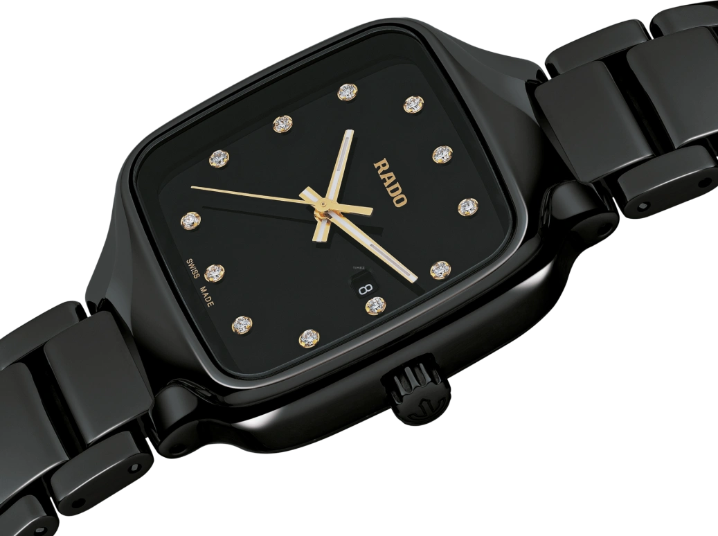 Rado,True Square 29x34.30mm,29x34.30mm,Ceramic,Black,Quartz,Day,In-house Caliber,R27080702