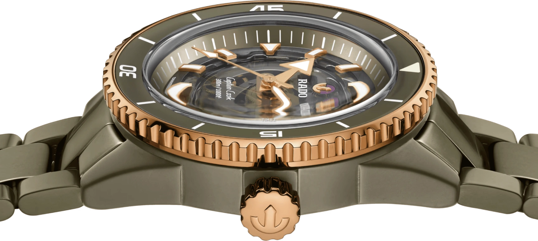 Rado,Captain Cook 43mm,43mm,Ceramic,Transparent,Automatic,Anti-magnetic,80hours,R32150162