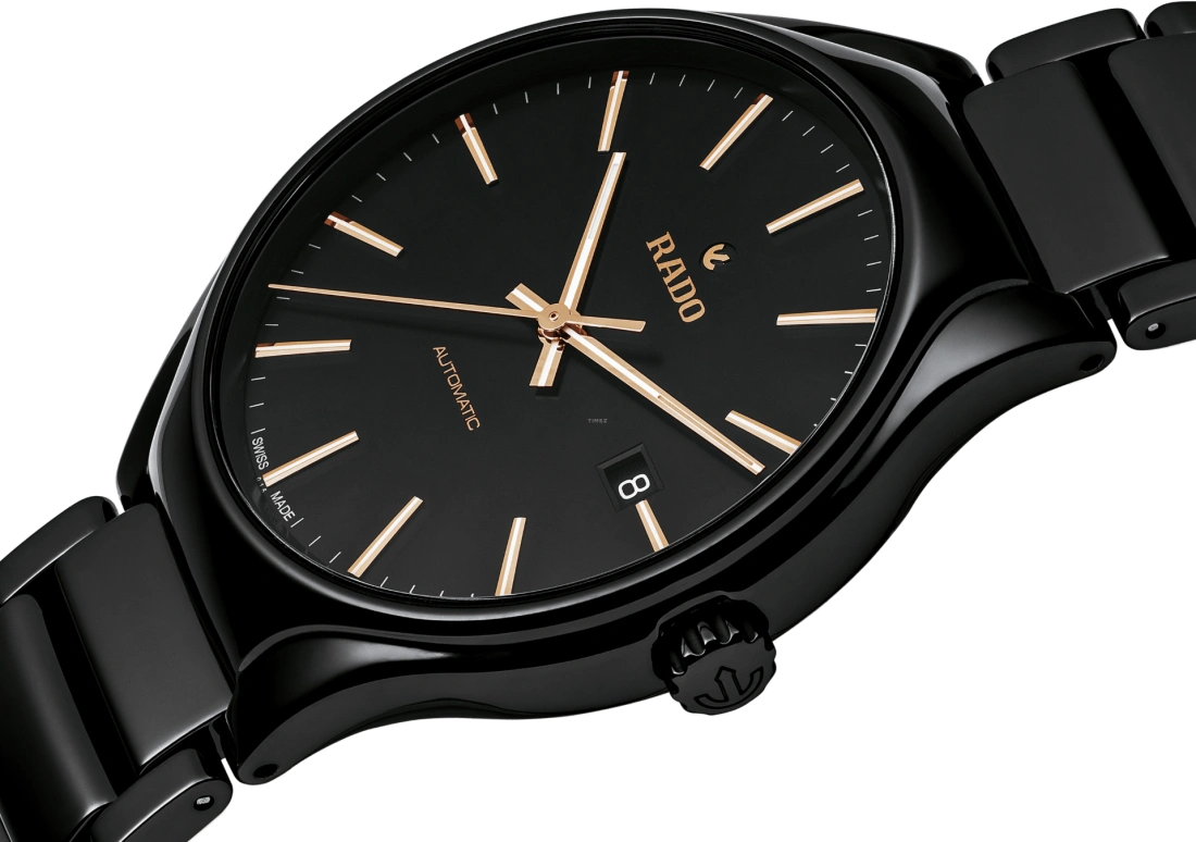 Rado,True Round 40mm,40mm,Ceramic,Black,Automatic,Day,80hours,R27056162