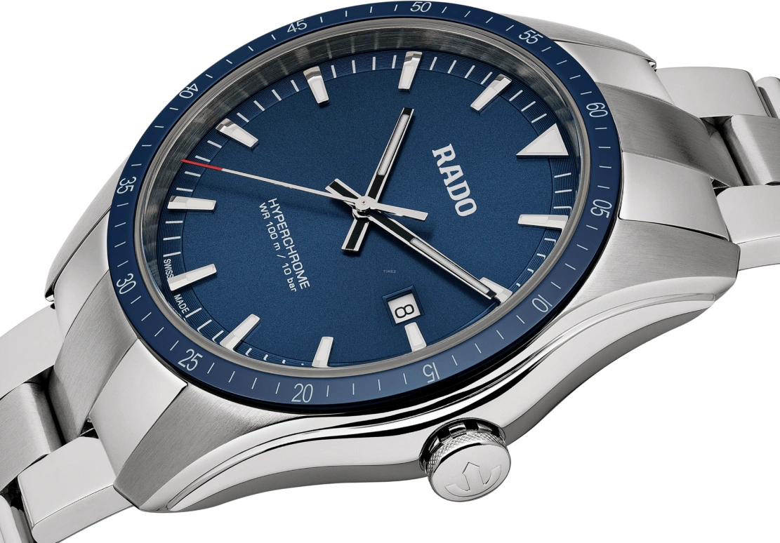 Rado,HyperChrome 44.90mm,44.90mm,Stainless Steel,Blue,Quartz,Day,In-house Caliber,R32502203