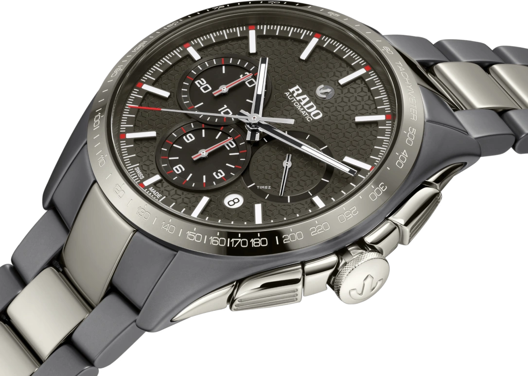 Rado,HyperChrome 45mm,45mm,Ceramic,Grey,Automatic,Chronograph,Day,R32022152