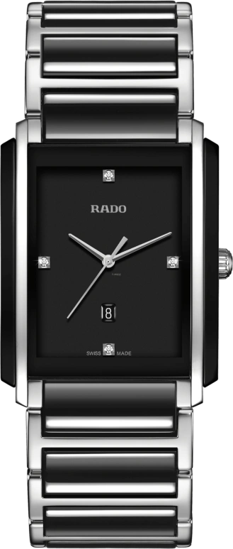 Rado,Integral 31x41.10mm,31x41.10mm,Stainless Steel,Ceramic,Black,Quartz,Day,In-house Caliber,R20206712