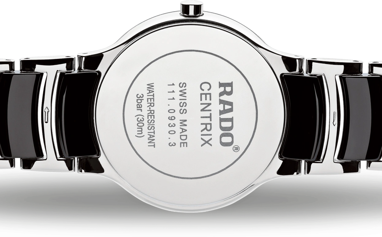 Rado,Centrix 28mm,28mm,Stainless Steel,Black,Quartz,Day,In-house Caliber,R30935172
