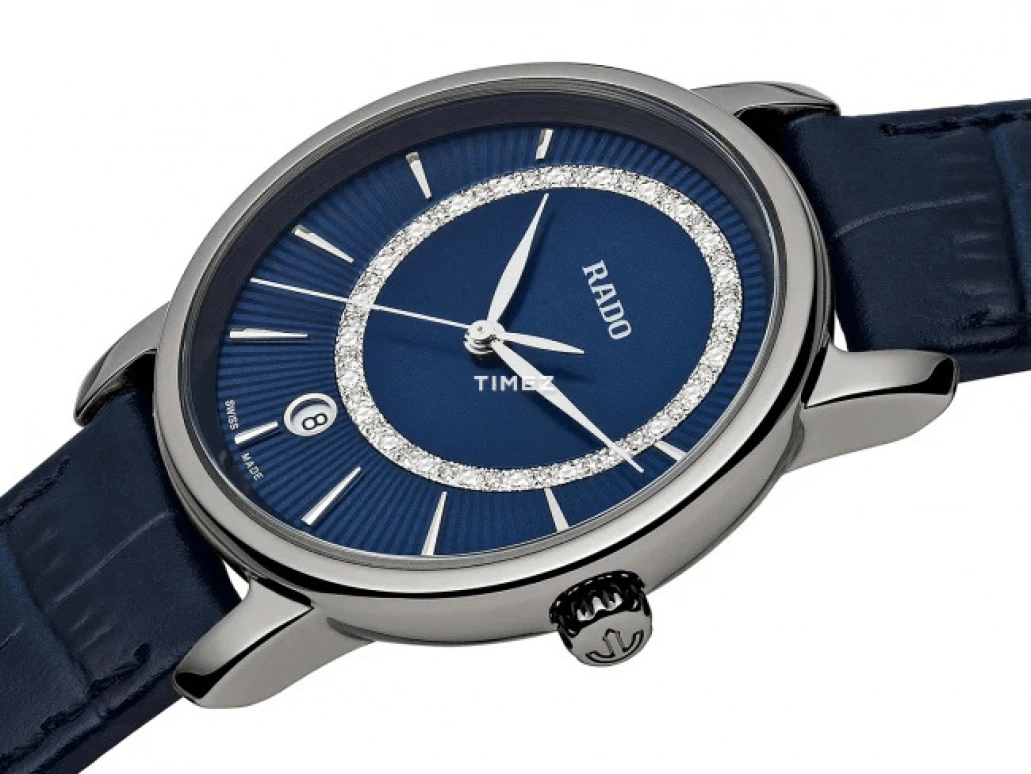 Rado,DiaMaster 33mm,33mm,Ceramic,Blue,Quartz,Day,In-house Caliber,R14064725