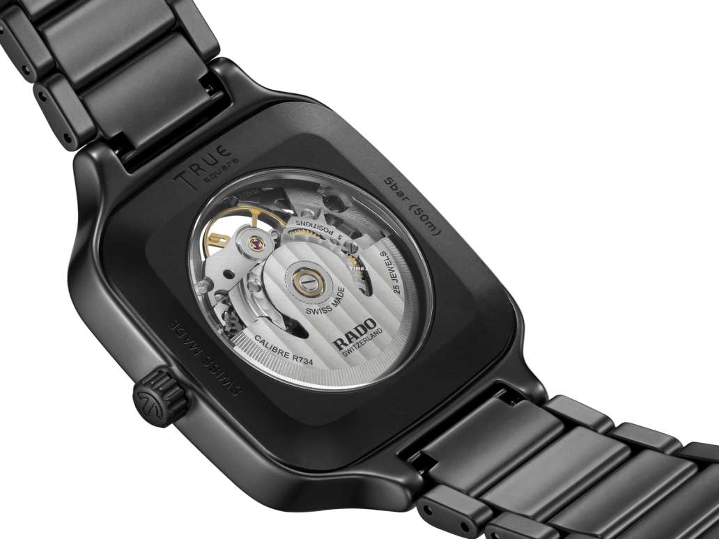 Rado,True Square 38mm,38mm,Ceramic,Grey,Automatic,80hours,In-house Caliber,R27197152