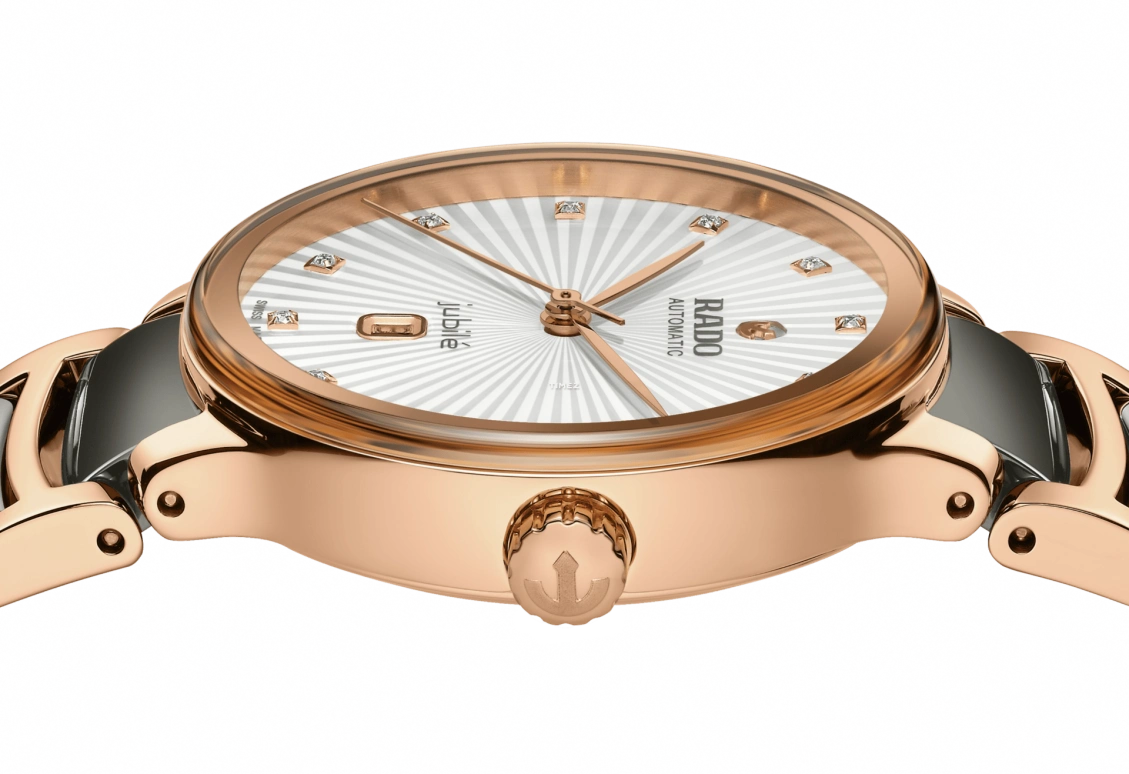Rado,Centrix 30.50mm,30.50mm,Stainless Steel,White,Silver,Automatic,Day,Sapphire,Crystal Glass,R30019742