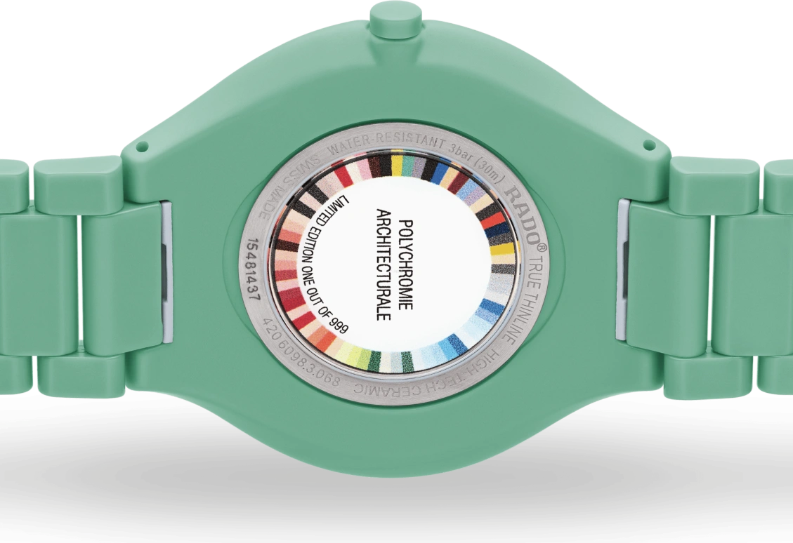 Rado,True Thinline 39mm,39mm,Ceramic,Green,Quartz,In-house Caliber,Sapphire,Crystal Glass,R27096662