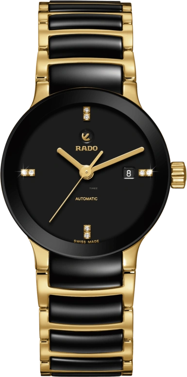 Rado,Centrix 28mm,28mm,Stainless Steel,Ceramic,Black,Automatic,38hours,Sapphire,Crystal Glass,R30034712