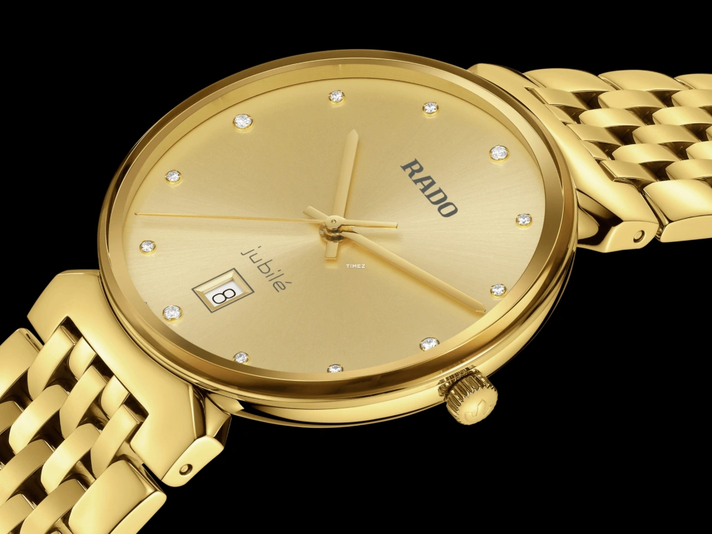 Rado,Florence 38mm,38mm,Stainless Steel,Gold,Quartz,Day,In-house Caliber,R48914713