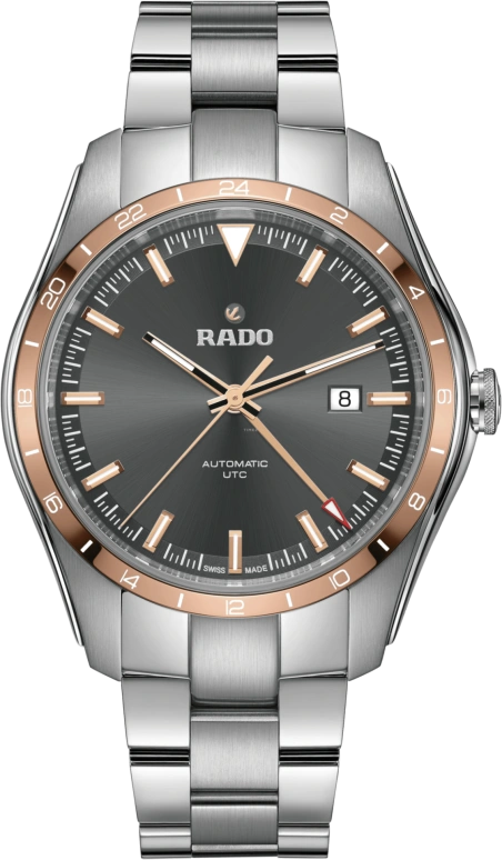 Rado,HyperChrome 44mm,44mm,Stainless Steel,Black,Automatic,Dule Time,In-house Caliber,R32050163