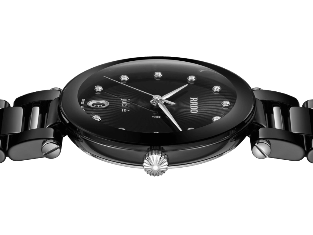 Rado,Centrix 31mm,31mm,Ceramic,Black,Quartz,Day,In-house Caliber,R22243703