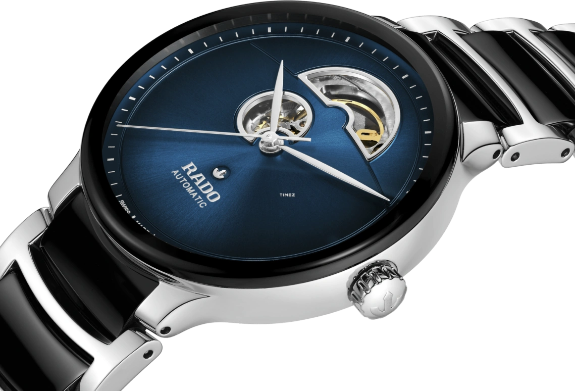 Rado,Centrix 39.50mm,39.50mm,Stainless Steel,Blue,Black,Automatic,80hours,In-house Caliber,R30012202