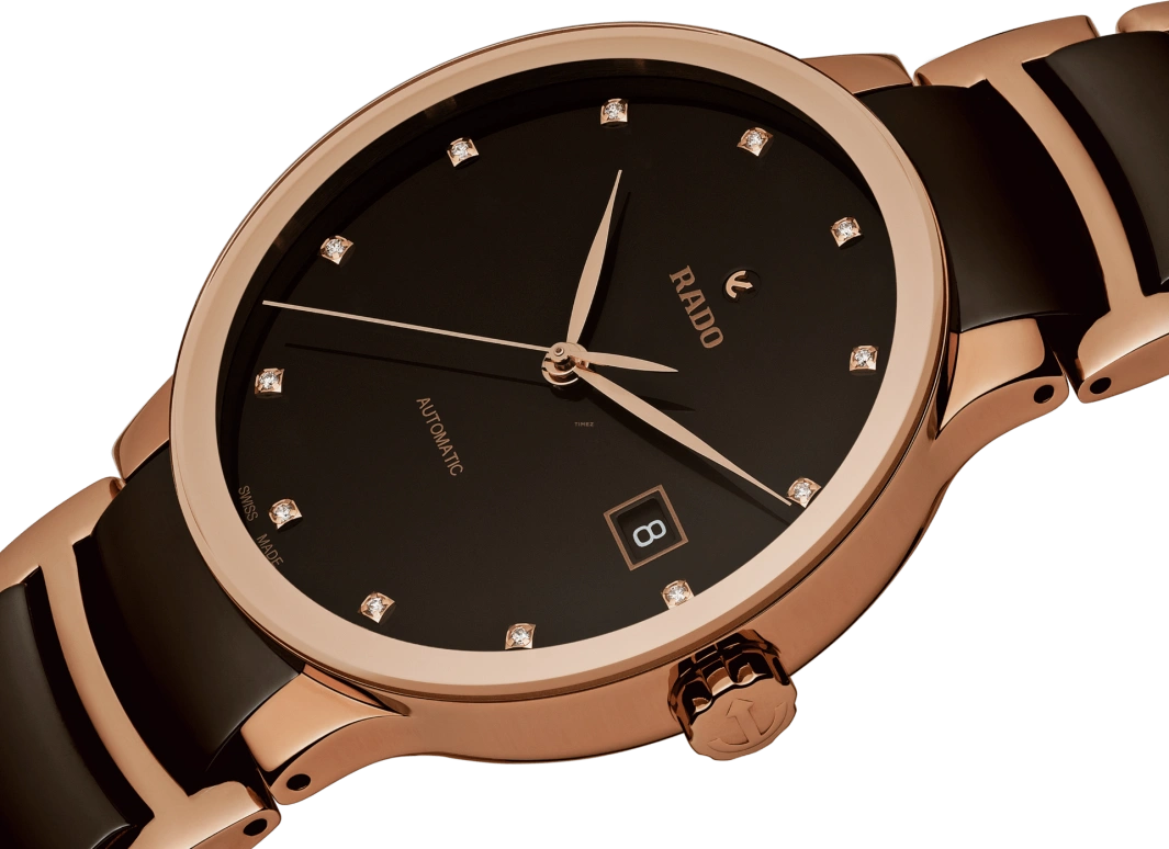Rado,Centrix 38mm,38mm,Stainless Steel,Coffee,Brown,Automatic,Day,80hours,R30036752