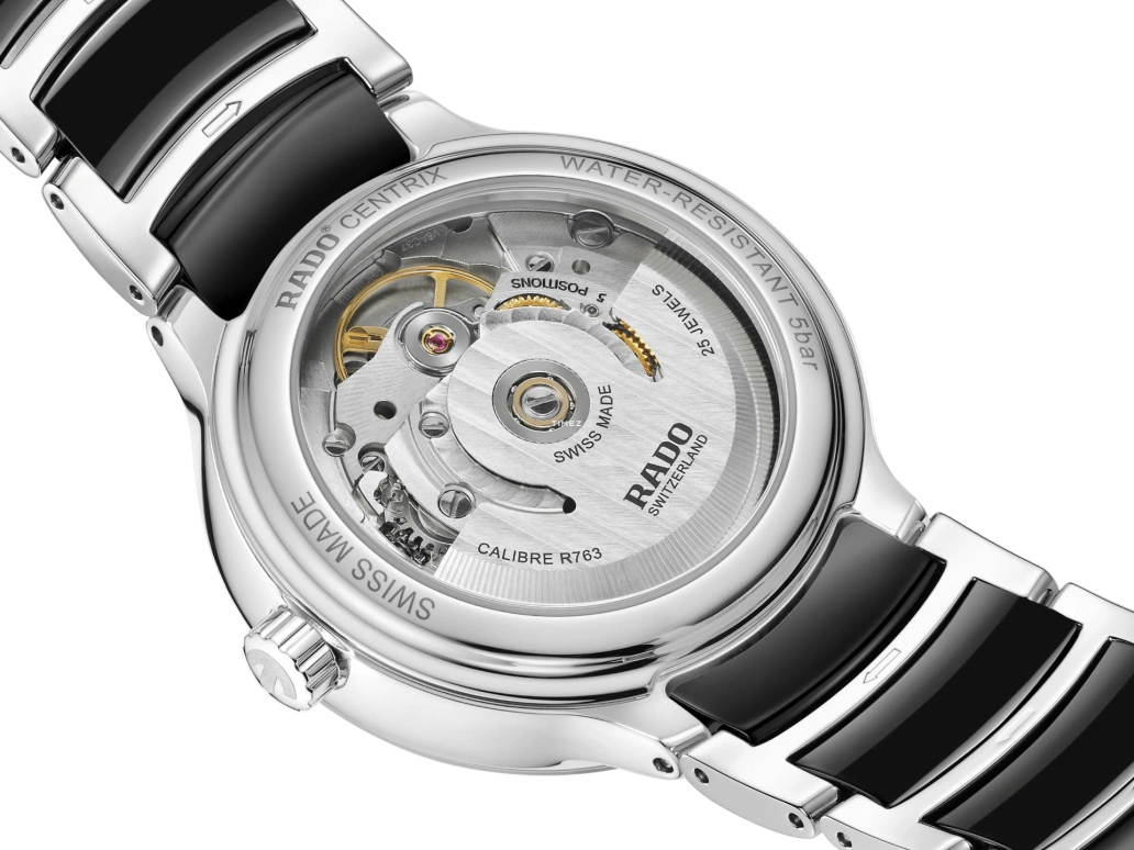 Rado,Centrix 35mm,35mm,Stainless Steel,Black,Automatic,Day,80hours,R30231712