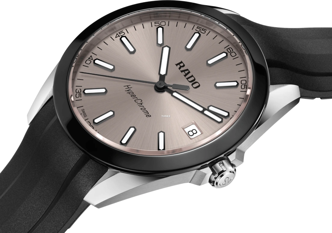 Rado,HyperChrome 41.50mm,41.50mm,Stainless Steel,Ceramic,Grey,Quartz,Day,In-house Caliber,R32280109