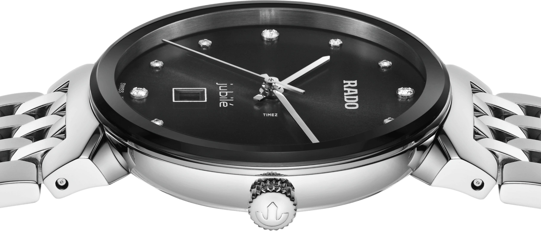 Rado,Florence 30mm,30mm,Stainless Steel,Black,Quartz,Day,In-house Caliber,R48913733