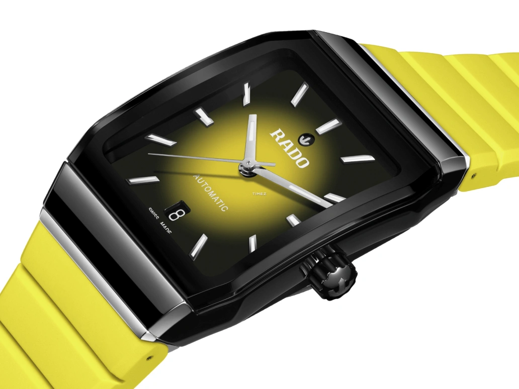 Rado,Anatom 32.50mm,32.50mm,Ceramic,Stainless Steel,Dual,Black,Yellow,Automatic,Day,72hours,R10201259