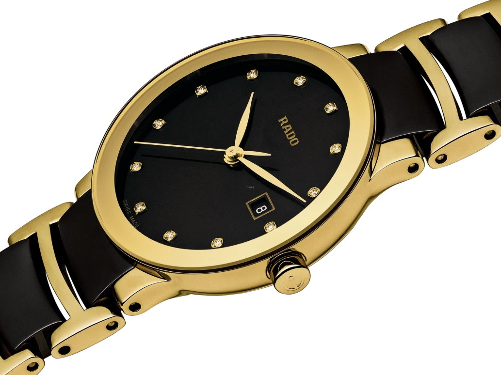 Rado,Centrix 28mm,28mm,Stainless Steel,Black,Quartz,Day,In-house Caliber,R30528762